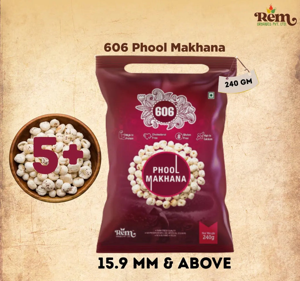 606 Phool Makhana (Fox Nuts) – Premium Quality | 240g Rem Organics - Premium Makhana (Fox Nuts) Online | 100% Natural Healthy Snacks