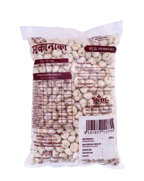 Makanaka - Pure Makhana Rem Organics - Premium Makhana (Fox Nuts) Online | 100% Natural Healthy Snacks