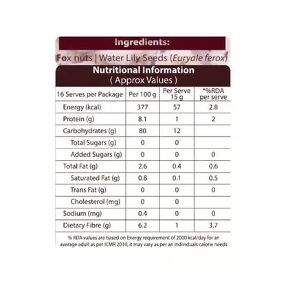 Makanaka - Pure Makhana Rem Organics - Premium Makhana (Fox Nuts) Online | 100% Natural Healthy Snacks